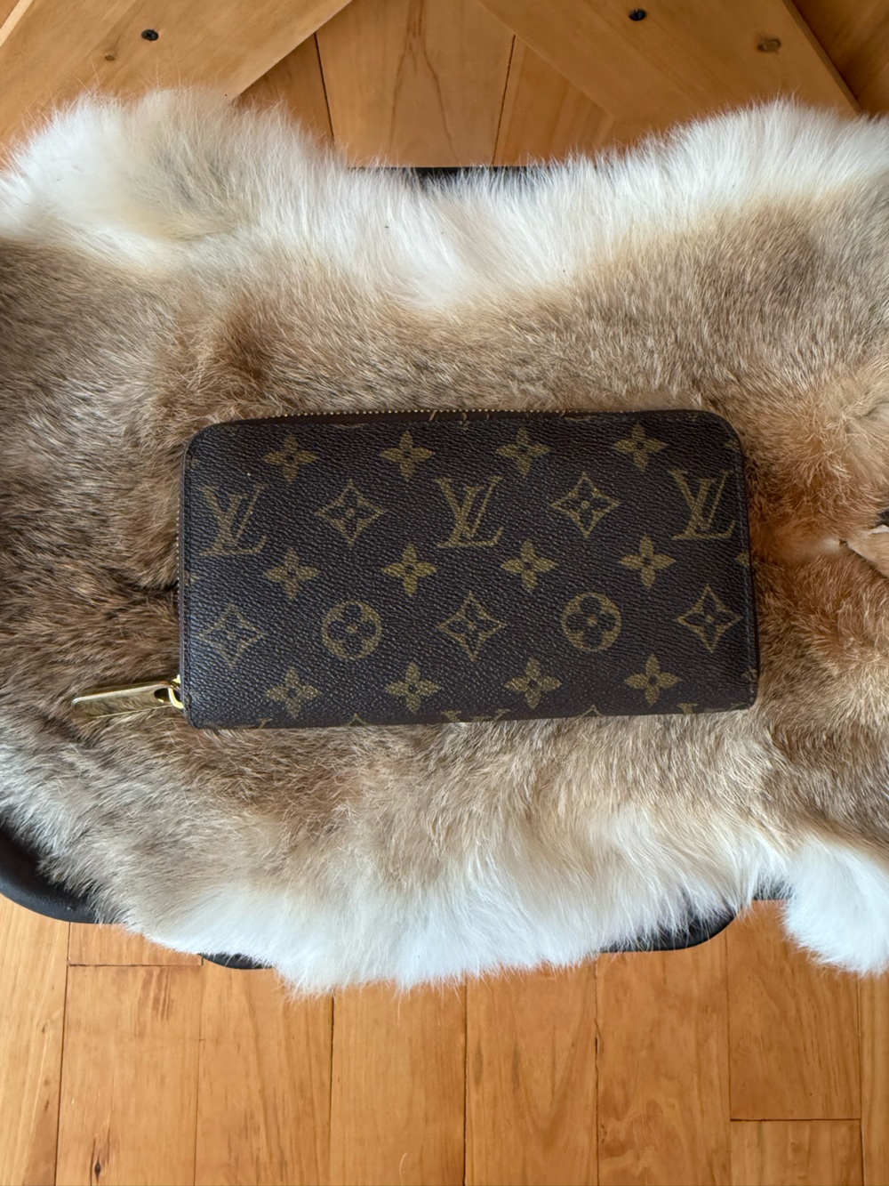 Louis Vuitton Monogram Canvas Brown Zip Around Wallet